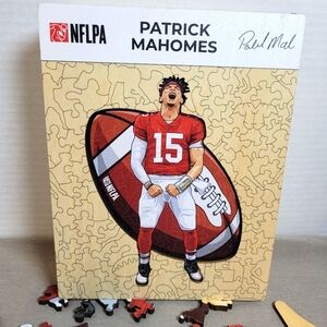 Iconic Patrick Mahomes Wooden NFL Kansas City Chiefs Football Puzzle